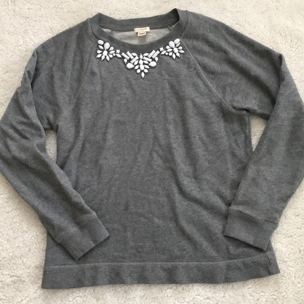 J. Crew embellished crew neck sweatshirt